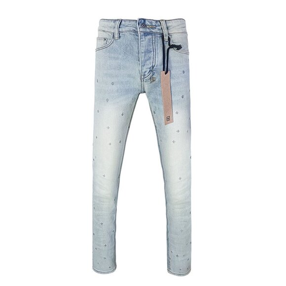 Ksubi Grey Cross Print Skinny Jeans